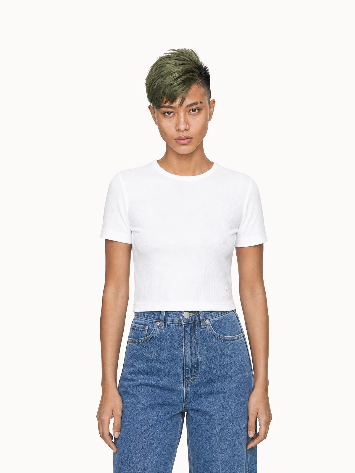 T-shirt crop Essentiel en jersey côtelé - 1