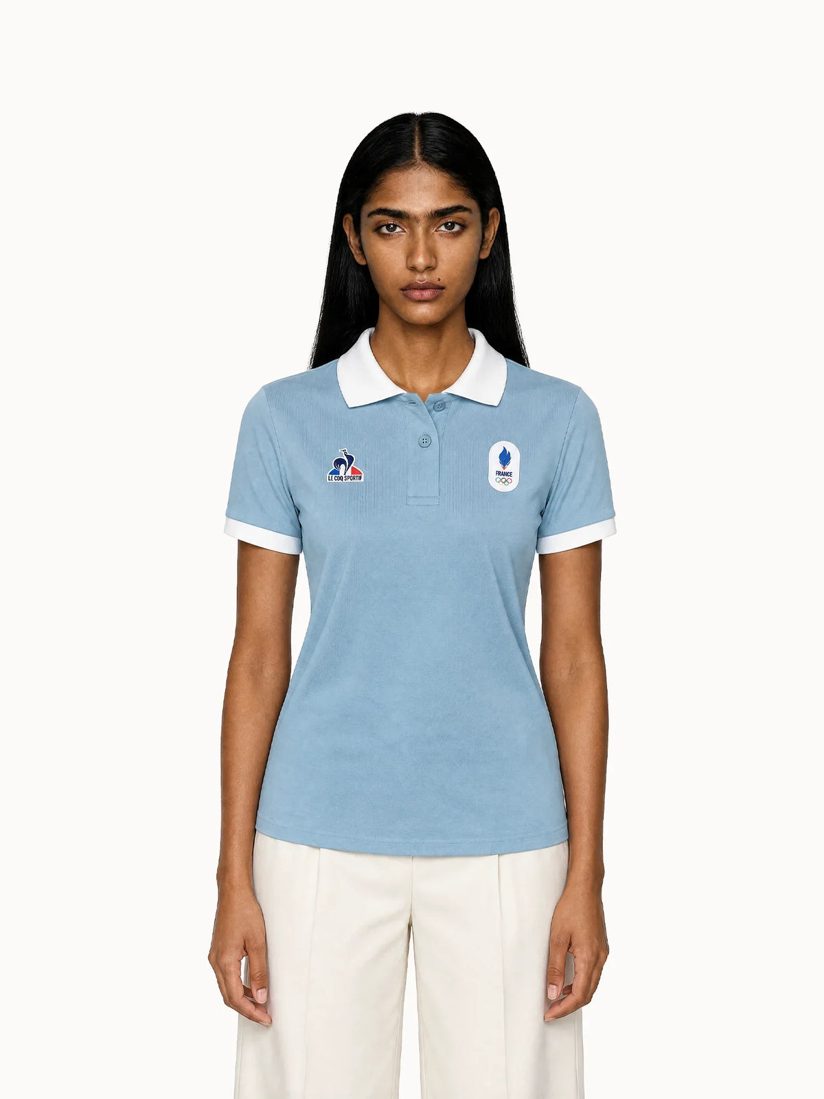 Polo Équipe de France Olympique 2026 en jersey technique - 1