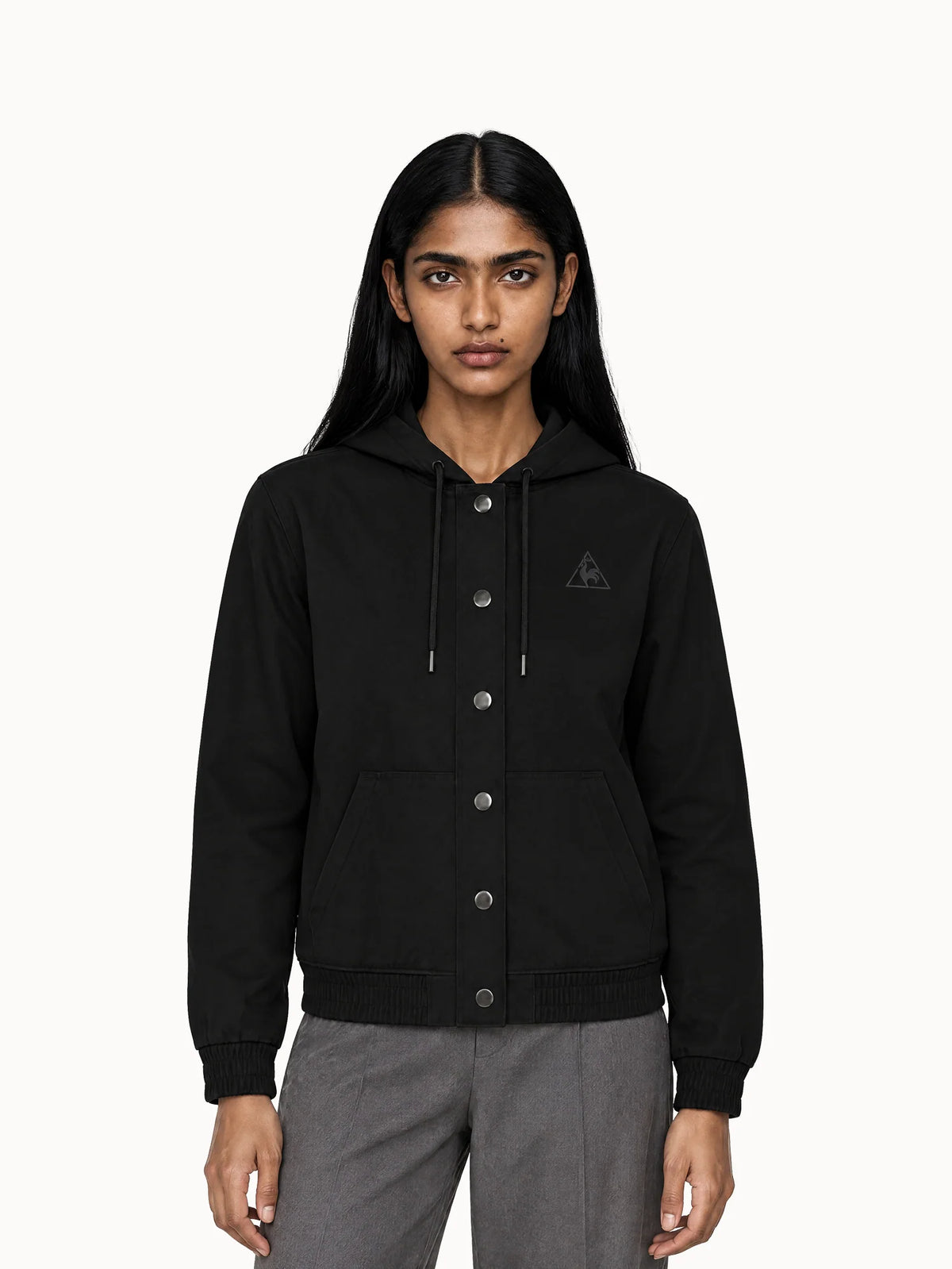 Veste à capuche en sergé de coton - 1