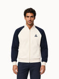 Veste zippée bicolore col bomber en double face - 1